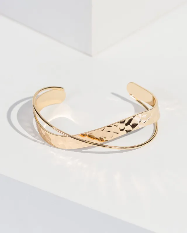 Gold Metal Cross Oval Cuff Bracelet sold by Collete Hayman