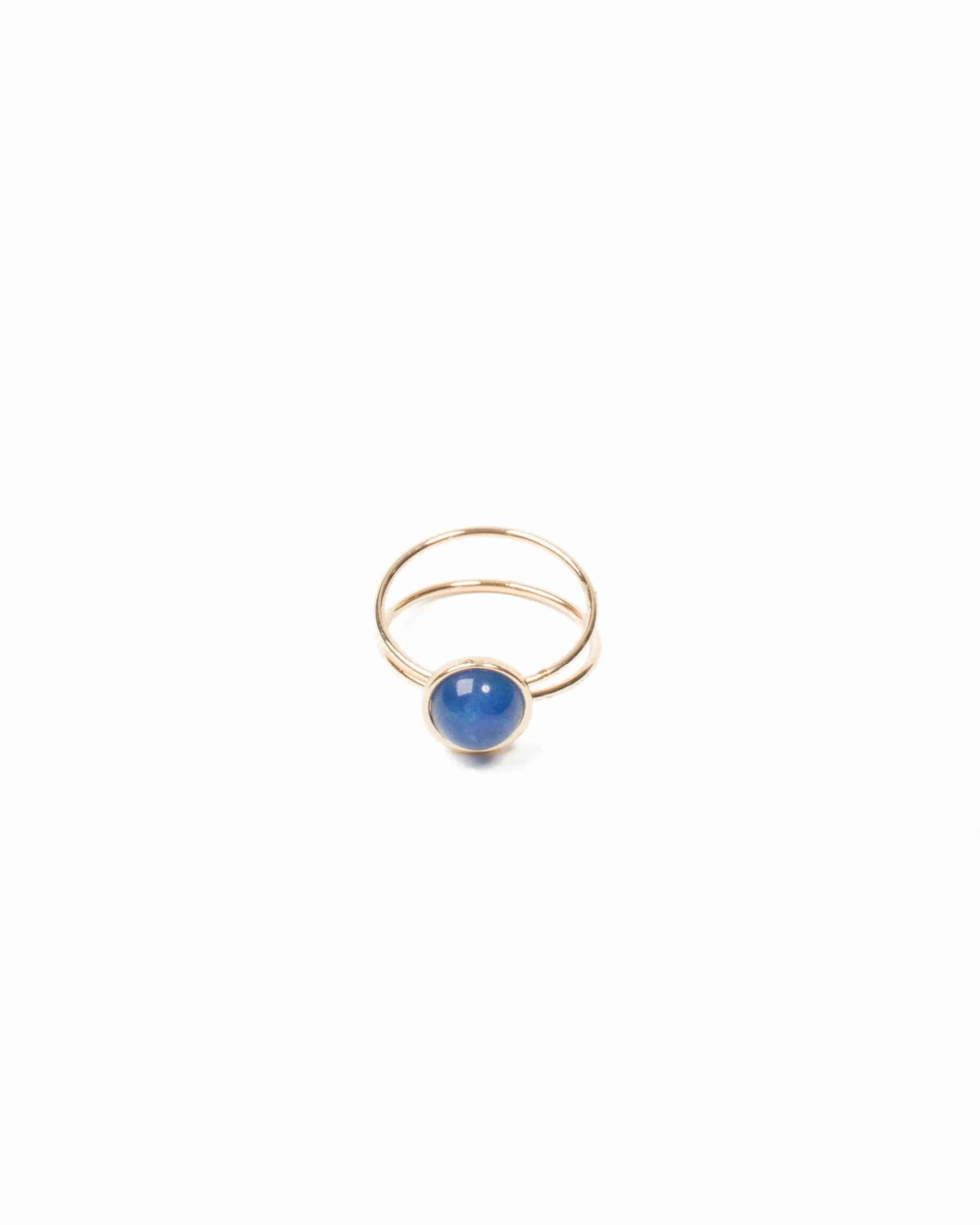 Blue Gold Tone Fine Metal Round Stone Ring - Medium sold by Collete Hayman