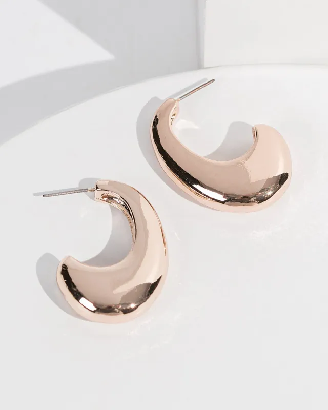 Rose Gold Chunky Half Hoop Earrings sold by Collete Hayman