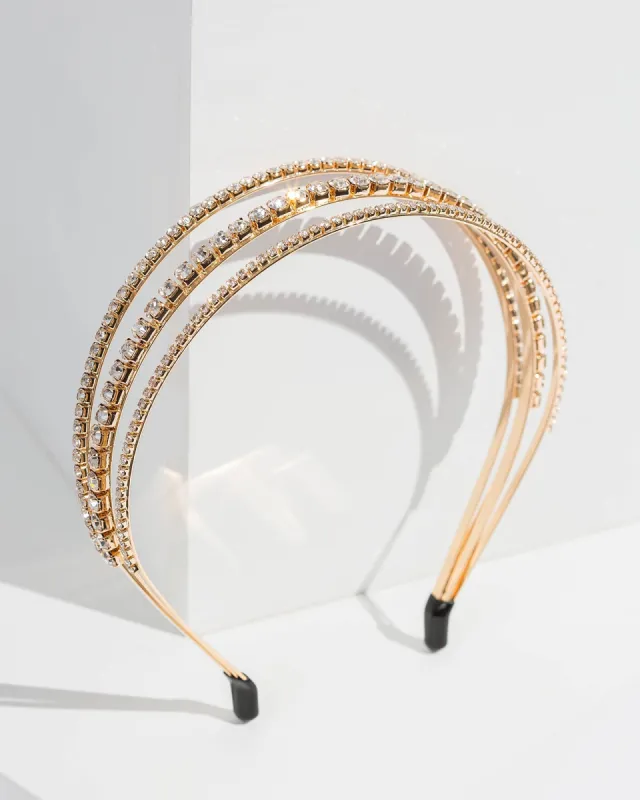 Crystal Triple Crystal Row Detail Headband sold by Collete Hayman