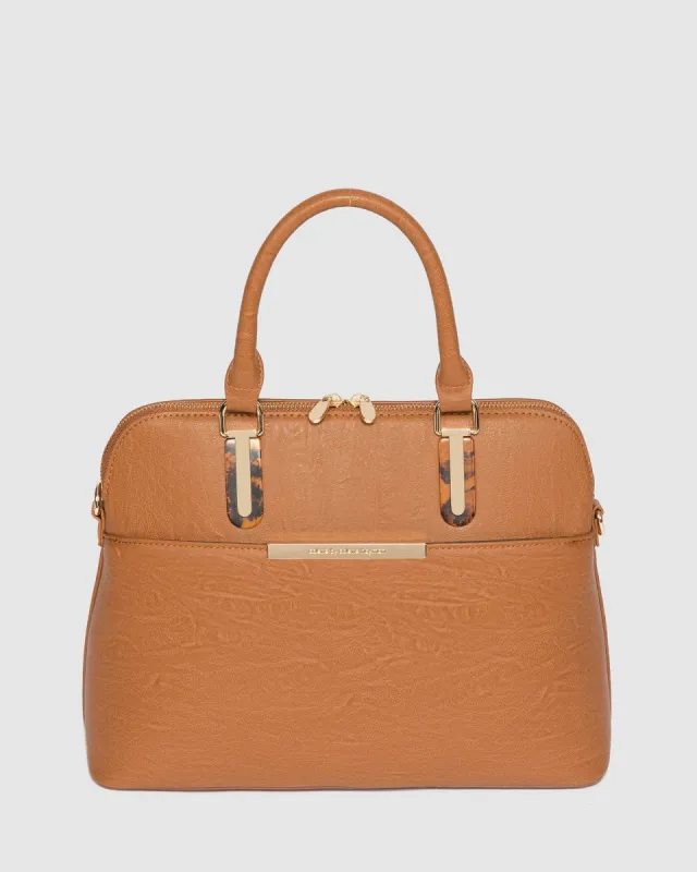 Tan Zion Plate Med Tote Bag sold by Collete Hayman