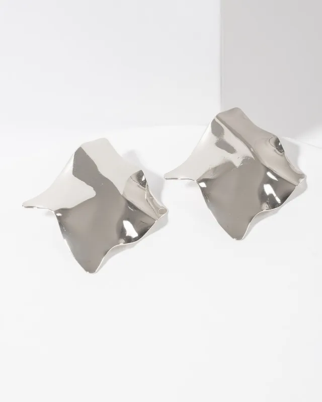 Silver Foil Look Dangle Stud Earrings sold by Collete Hayman