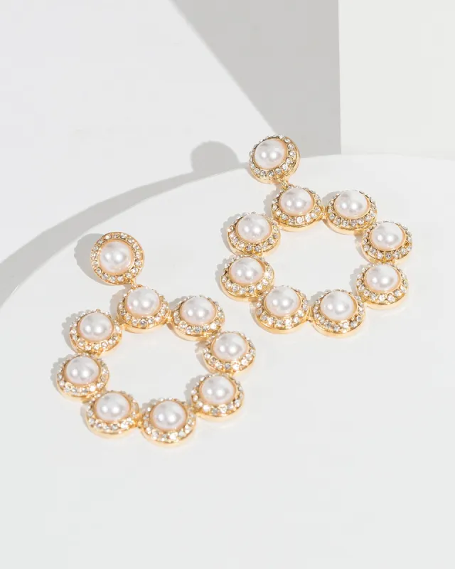 White Halo Pearl Earrings sold by Collete Hayman