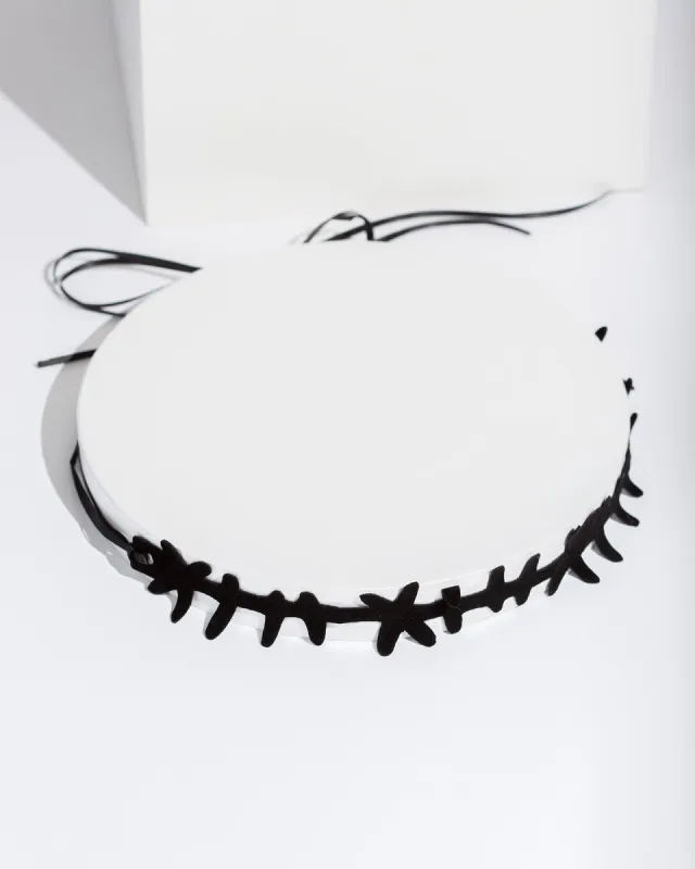 Black Stitches Choker Necklace sold by Collete Hayman