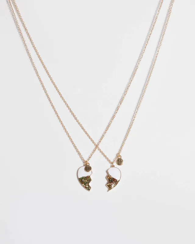 Gold Bff Confetti Heart Necklace made by Collete Hayman
