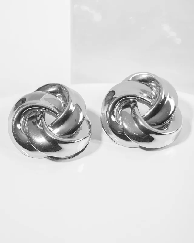 Silver Large Knot Stud Earrings sold by Collete Hayman