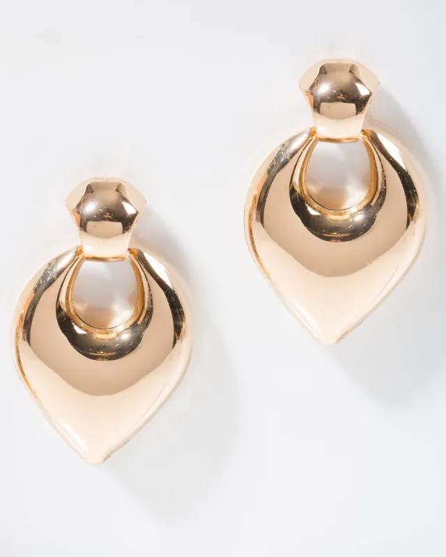 Gold Point Bubble Door Knocker Earrings sold by Collete Hayman