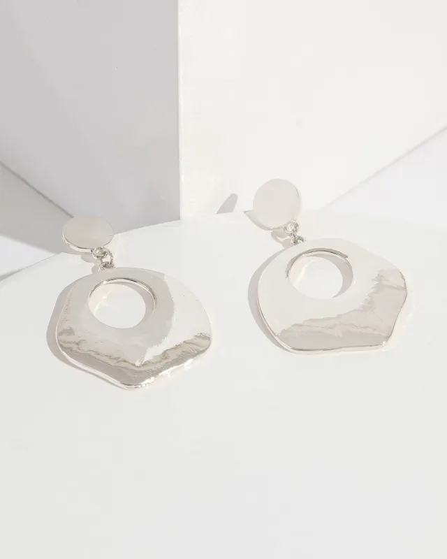Silver Assymetrical Post Drop Earrings sold by Collete Hayman