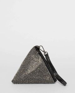 Black Crystal Triangle Drop Clutch Bag sold by Collete Hayman