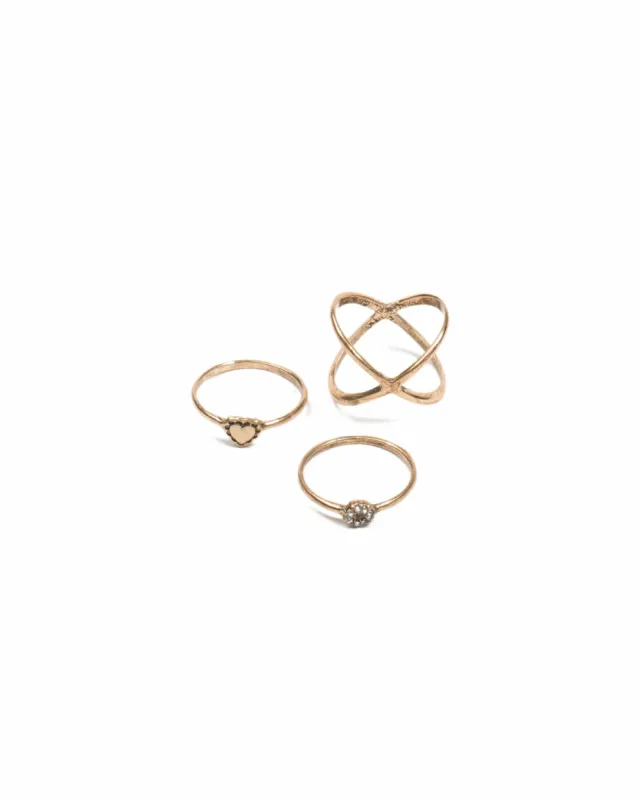 Gold Cross Heart Ring Pack - Large sold by Collete Hayman