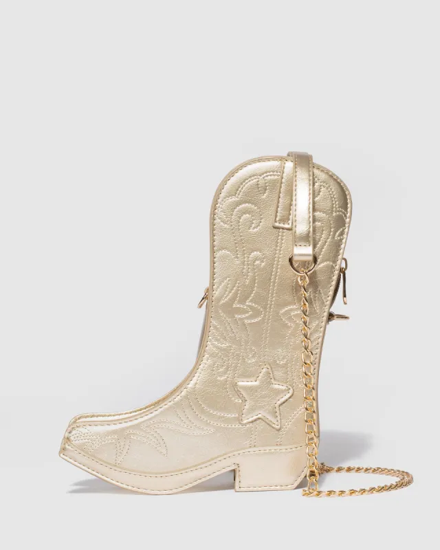 Gold Montana Boot Crossbody Bag made by Collete Hayman