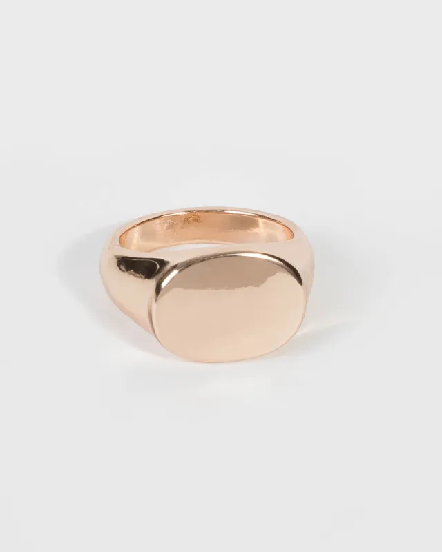 Gold Metal Face Signet Ring sold by Collete Hayman