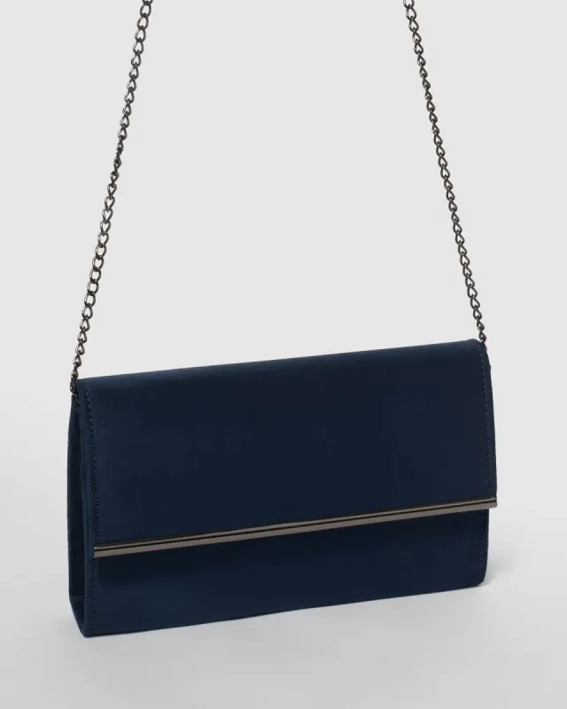 Navy Blue Harriet Clutch Bag sold by Collete Hayman