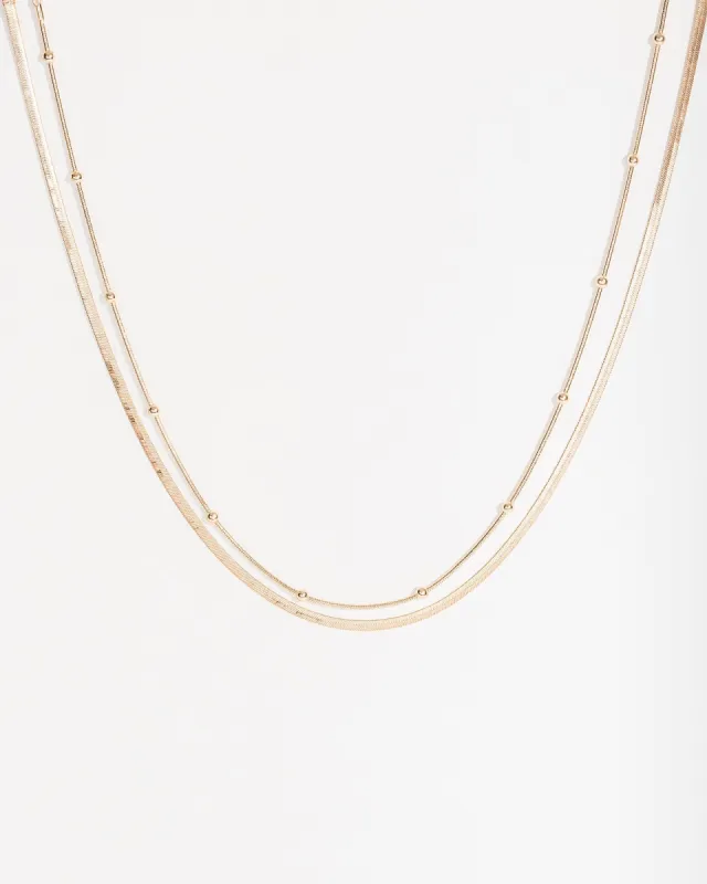 Gold Multi Pack Ball Detail Chain Necklace sold by Collete Hayman