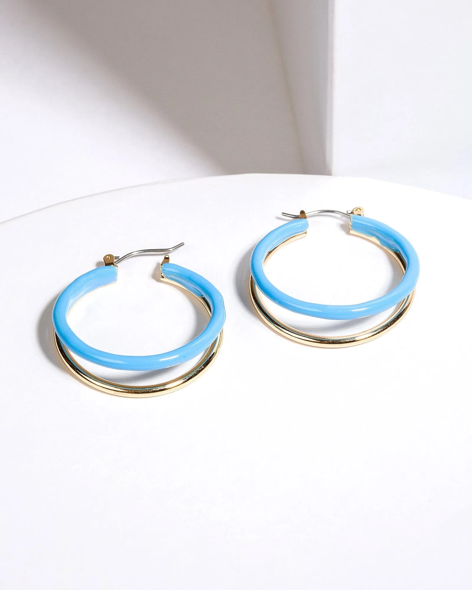 Blue Douple Hoop Earrings sold by Collete Hayman