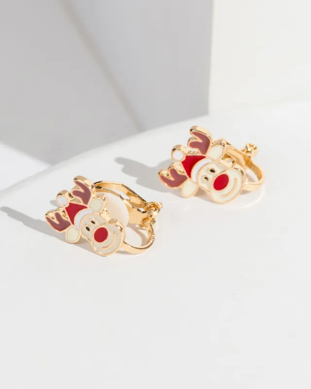 Brown Reindeer Clip On Earring sold by Collete Hayman