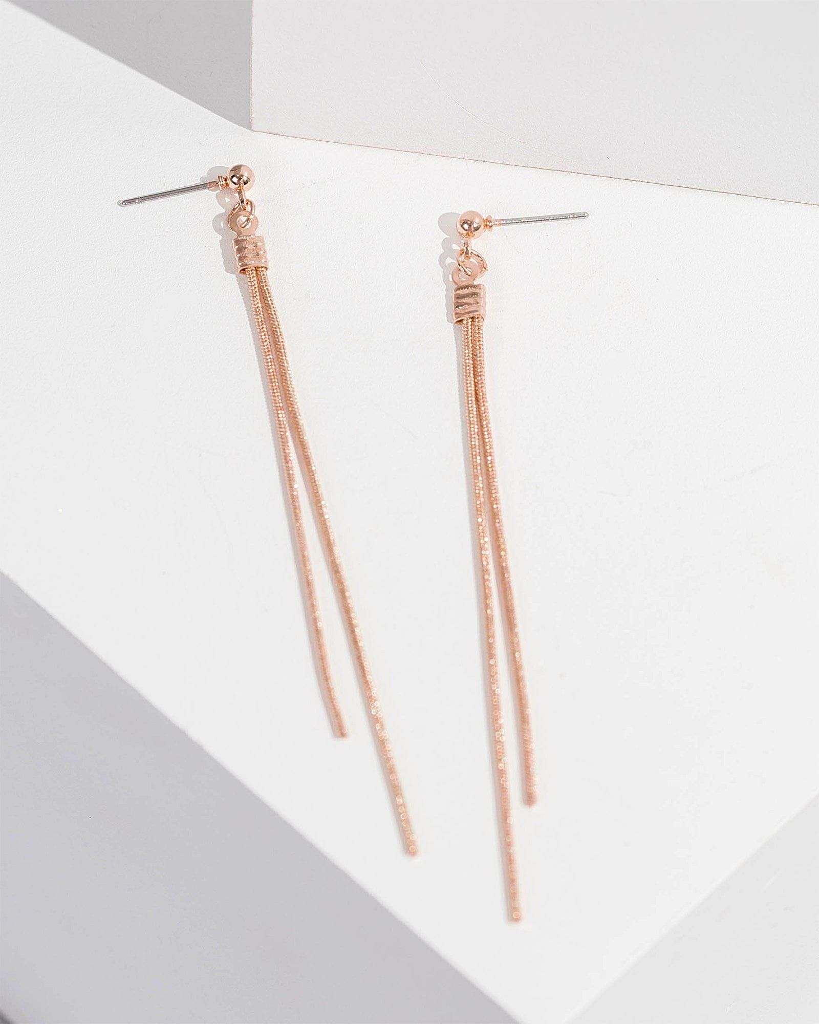 Rose Gold Fine Tassel Earrings sold by Collete Hayman