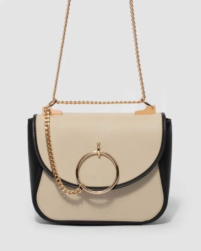 Black and Ivory Hannah Chain Crossbody Bag sold by Collete Hayman