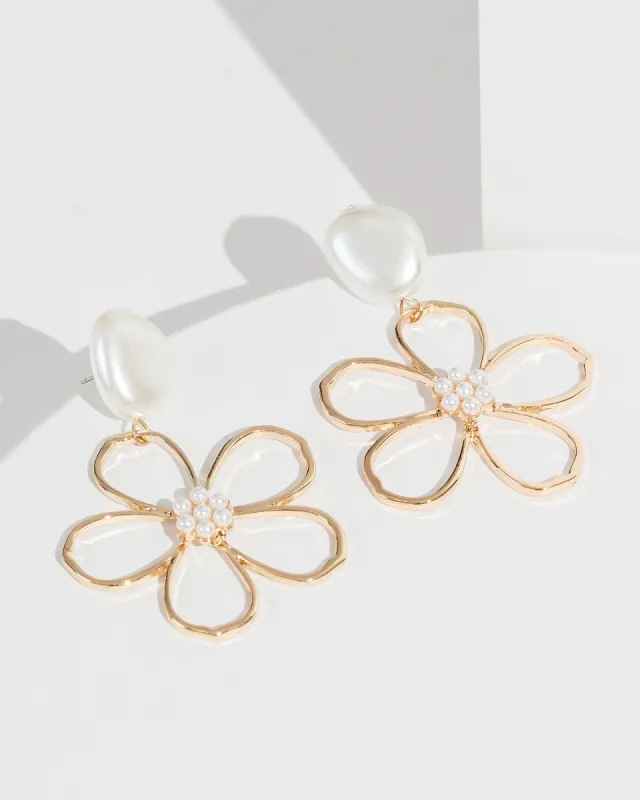 White Pearl Flower Earrings sold by Collete Hayman