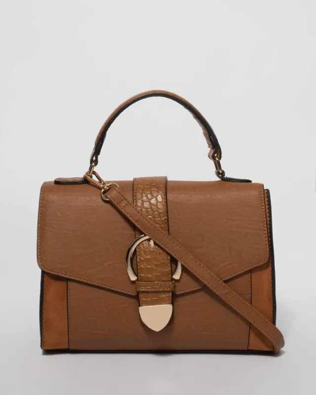 Tan Ariel Small Tote Bag sold by Collete Hayman
