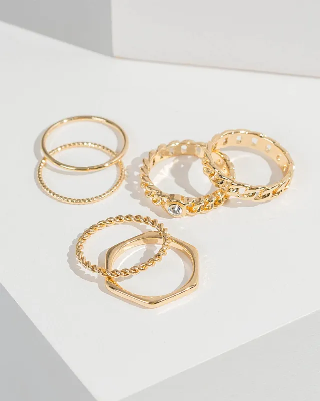 Gold Textured Band Ring Pack sold by Collete Hayman