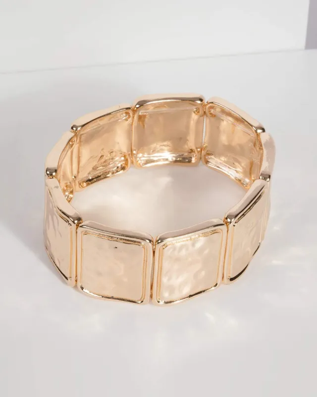 Gold Metal Stretch Bracelet sold by Collete Hayman