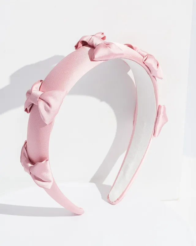 Pink Satin Bow Headband sold by Collete Hayman