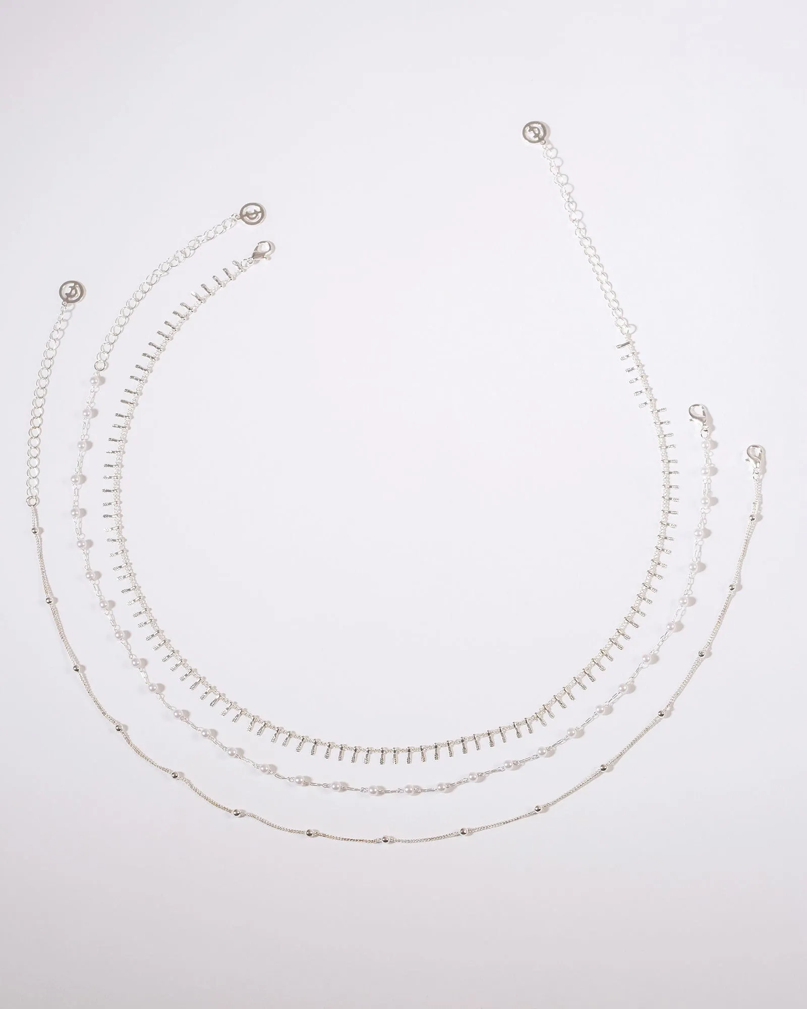 White Layered Pearly Chains Necklace sold by Collete Hayman product image thumbnail 2