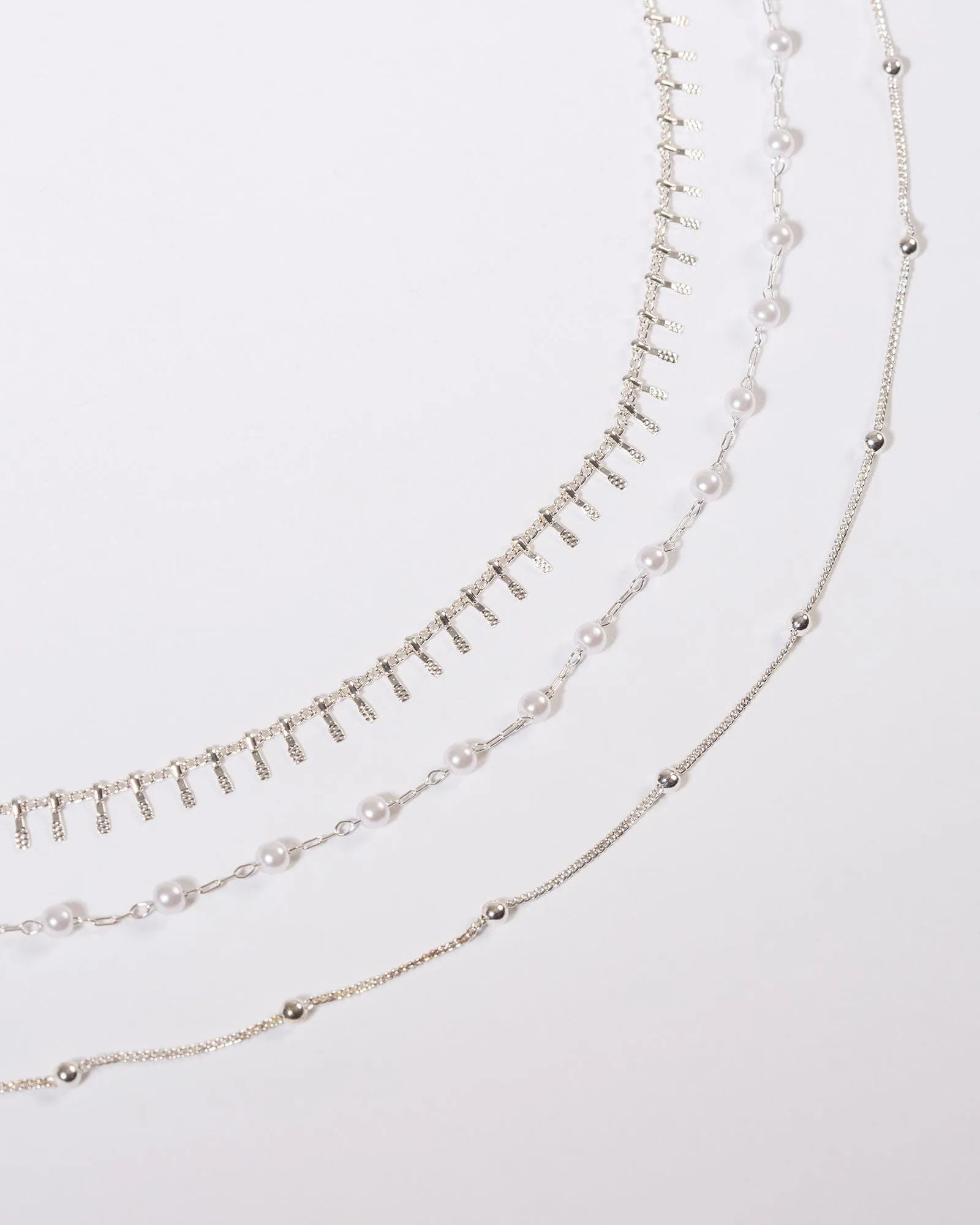 White Layered Pearly Chains Necklace sold by Collete Hayman