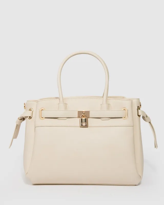 Ivory Elora Tie Tassel Tote Bag sold by Collete Hayman