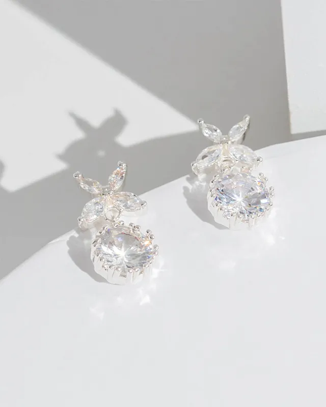 Crystal Flower Drop Stud Earrings sold by Collete Hayman