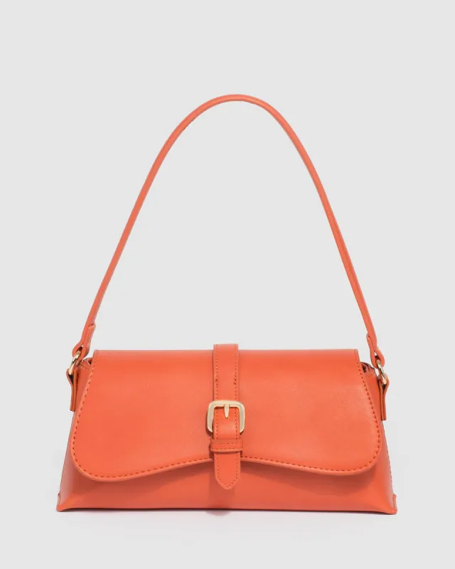 Orange Sasha Buckle Shoulder Bag sold by Collete Hayman