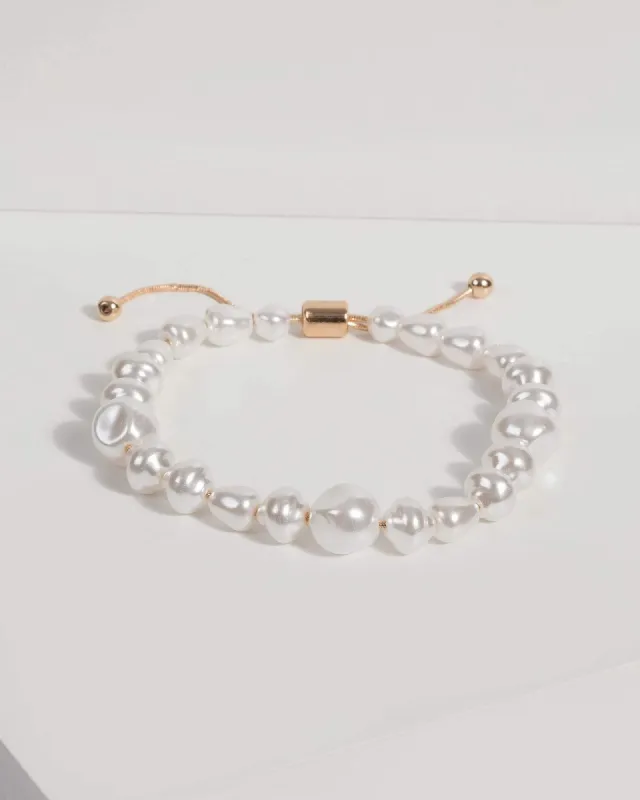 Gold Pearl Toggle Bracelet sold by Collete Hayman