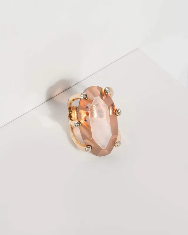 Brown Claw Stone Ring made by Collete Hayman