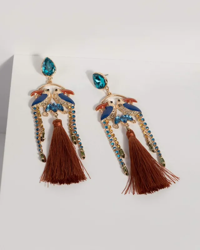 Multi Tropical Bird Of Paradise Earrings sold by Collete Hayman