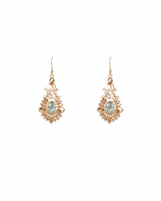 Multi Stone Drop Gold Earrings sold by Collete Hayman