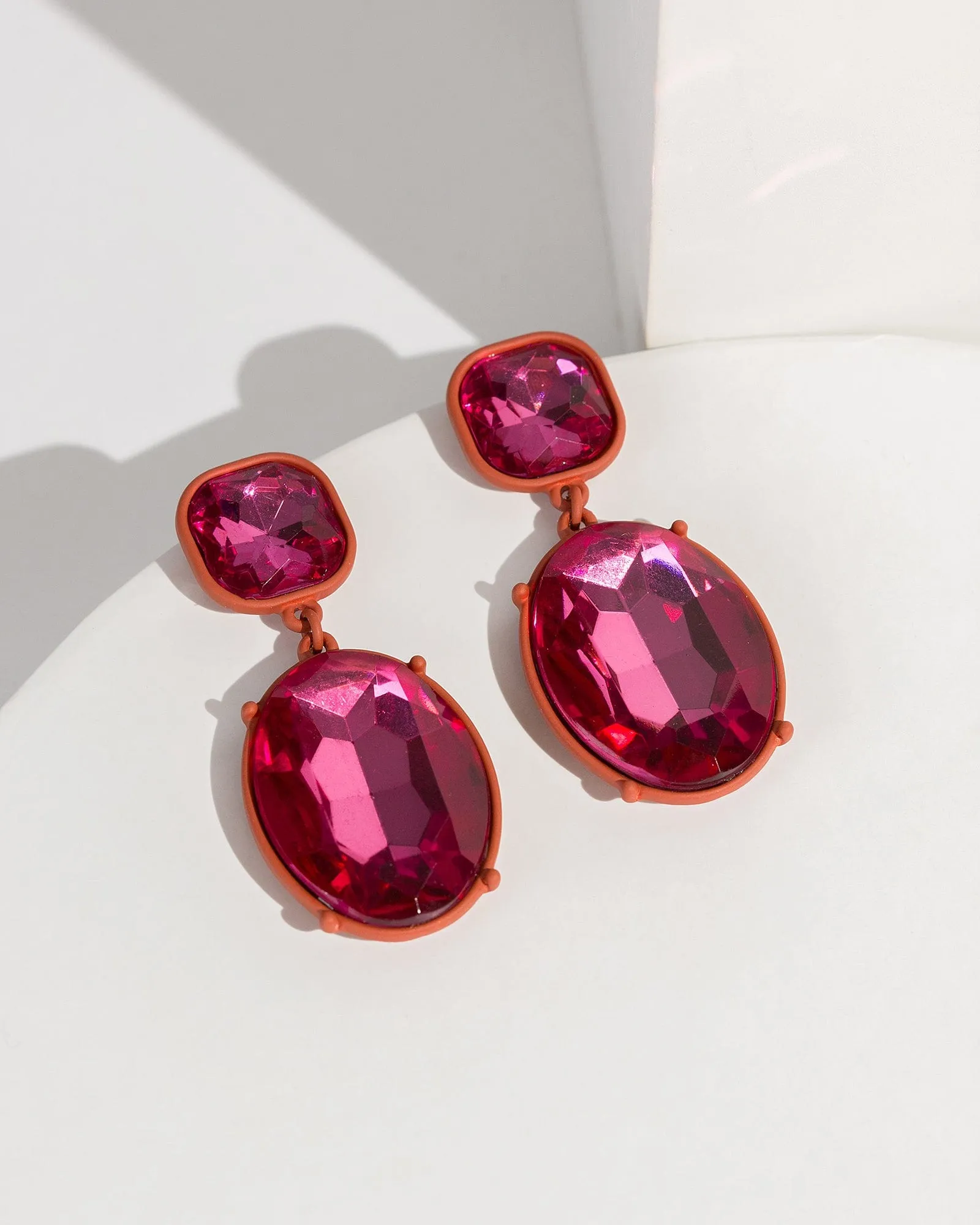 Pink Large Diamond Stud Earrings sold by Collete Hayman