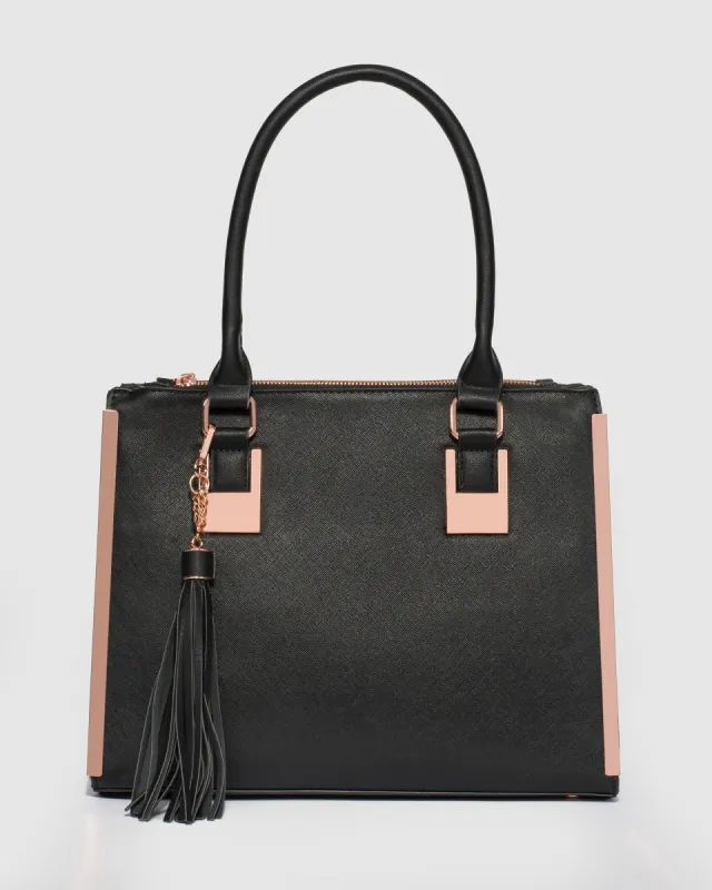 Black And Rose Gold Lucy Tote Bag sold by Collete Hayman