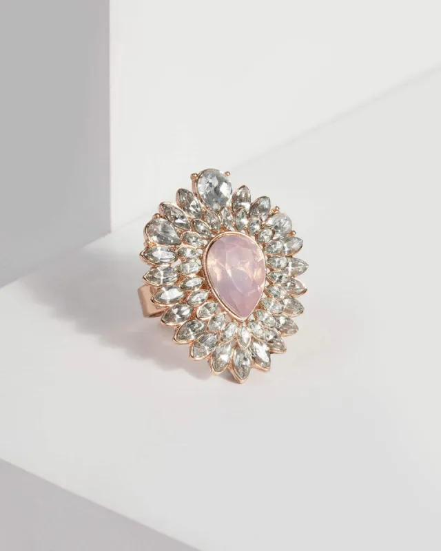 Pink Oversize Crystal Ring sold by Collete Hayman