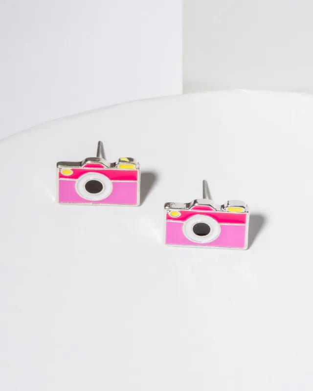 Pink Camera Stud Earrings sold by Collete Hayman