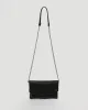 Black Smooth Zoe Foldover Clutch Bag With Gunmetal Hardware sold by Collete Hayman