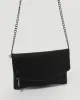 Black Smooth Zoe Foldover Clutch Bag With Gunmetal Hardware sold by Collete Hayman