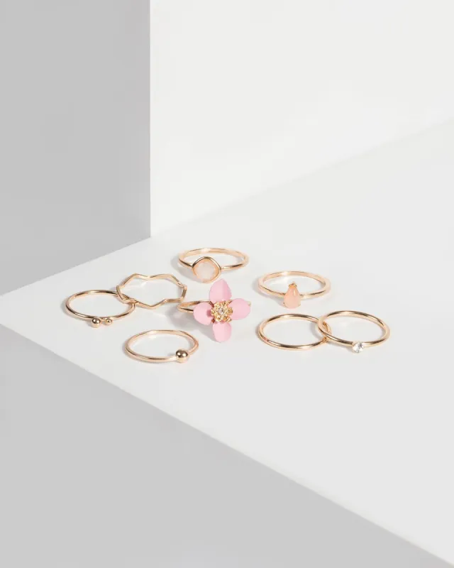 Pink Flower Multi Ring Set sold by Collete Hayman