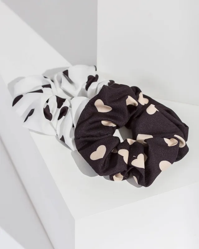 Multi Colour 2 Pack Love Heart Scrunchies sold by Collete Hayman