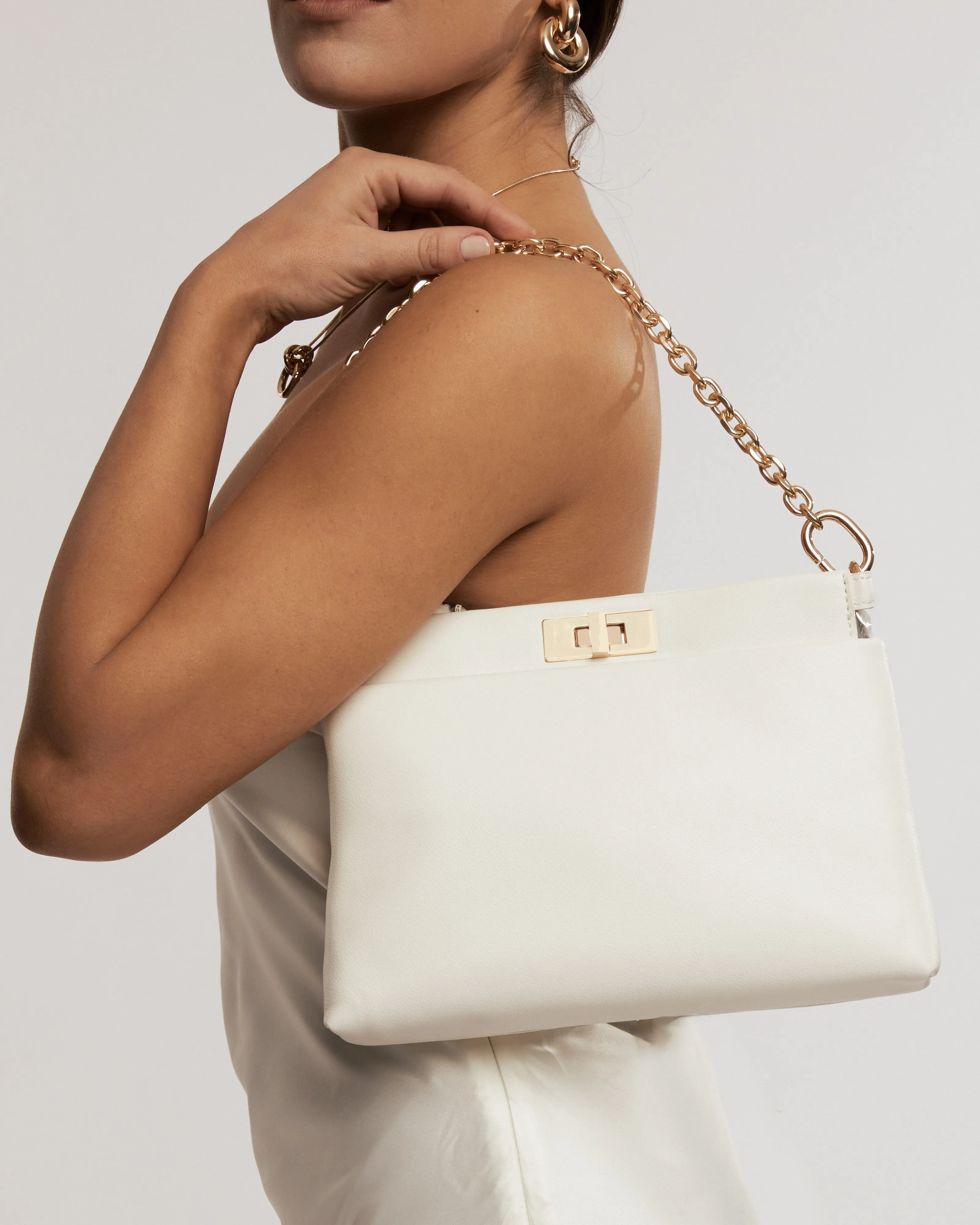 White Lorelie Chain Shoulder Bag sold by Collete Hayman product image thumbnail 2