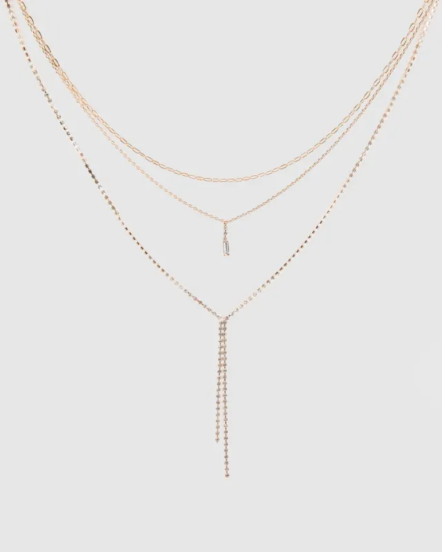 Rose Gold 3pk Dangle Chain Necklace sold by Collete Hayman
