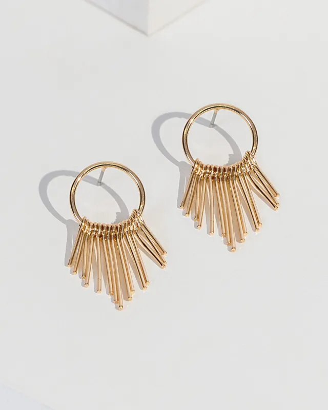 Gold Multi Metal Drop Bar Earrings sold by Collete Hayman