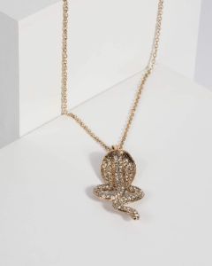 Gold Crystal Snake Pendant Necklace sold by Collete Hayman