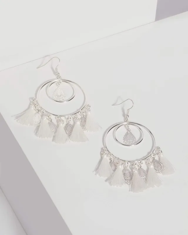 White Double Drop HoopEarrings sold by Collete Hayman