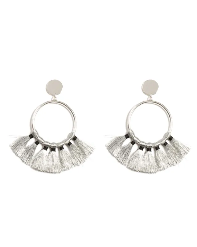 Drop Hoop Tassel Earrings sold by Collete Hayman